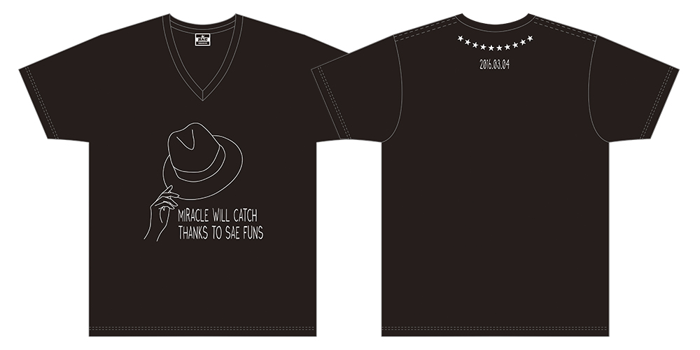 卒業記念グッズ VネックTシャツ : BLACK